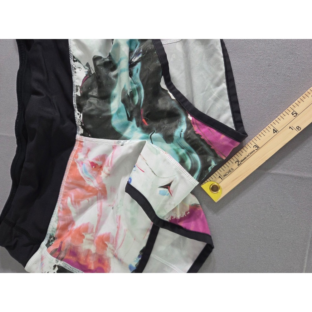 Lululemon Shorts Womens 4 White Color Splash Speed Lined Shorts Running Gym Flow - Picture 6 of 9